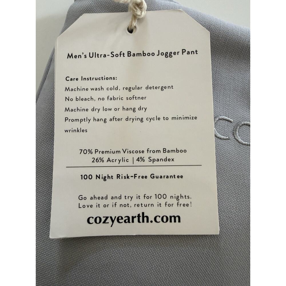 Cozy Earth Luxury Men’s Brushed Bamboo Jogger Pants Blue Size 2X Soft Fit - Picture 6 of 7